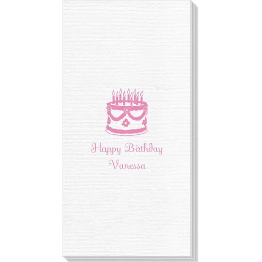 Sweet Floral Birthday Cake Deville Guest Towels